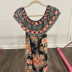 BECCA Black Floral Women's Swimsuit Coverup Dress